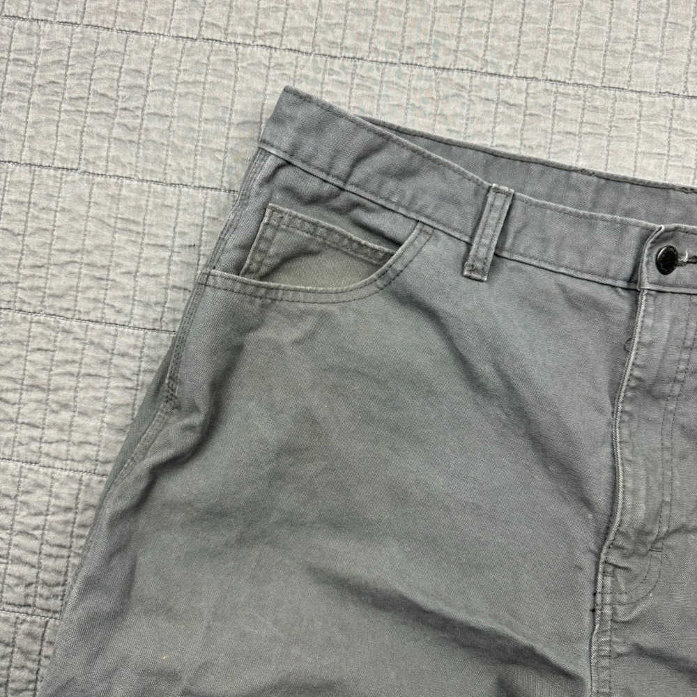 Dickies Carpenter Pants Men 36x32 Gray Canvas Workwear Utility Distressed Faded - Picture 8 of 16